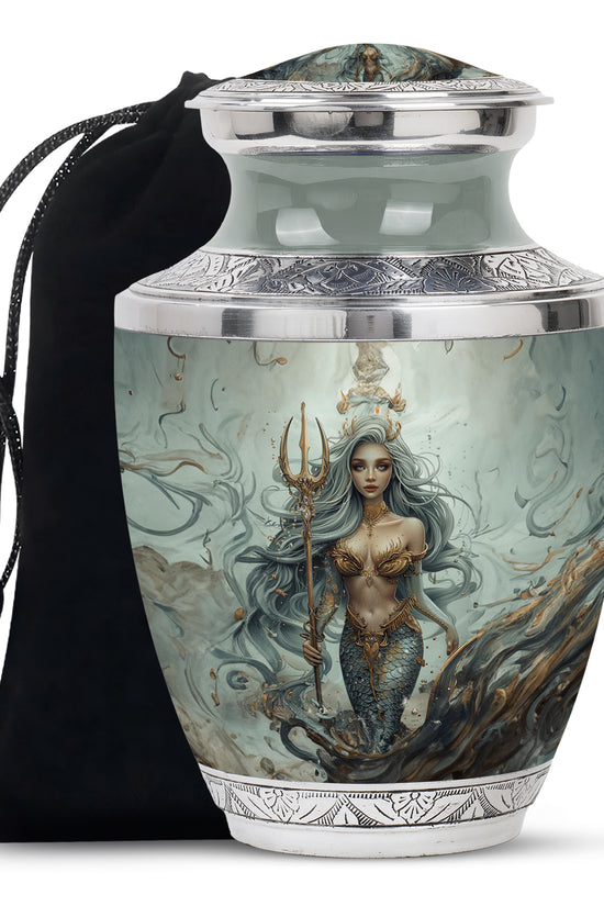 Beautiful Mermaid Theme Cremation Urn - Sea Theme Funeral Urn For Female