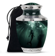 Dark Ocean Mermaid Cremation Urn - Memorial Urn for Human Ashes