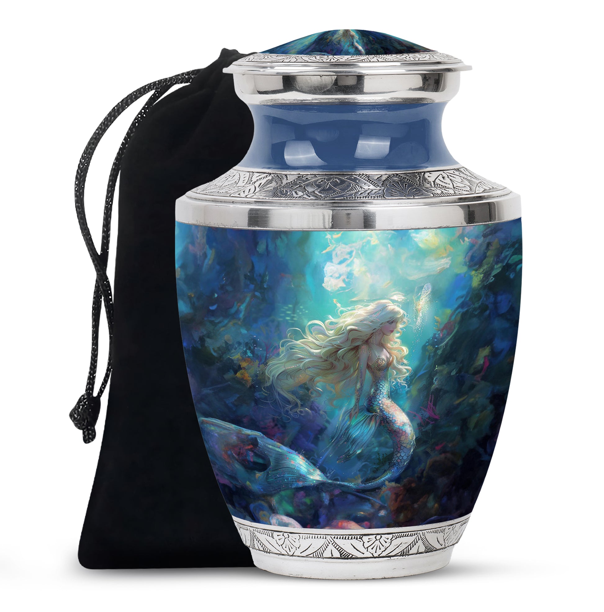 Underwater Mermaid Ashes Urn - Artistic Memorial Urn for Loved Ones
