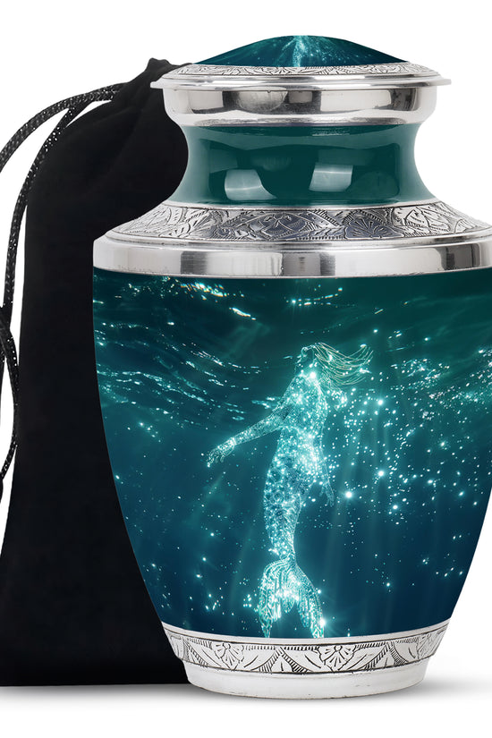 Sparkling Mermaid Ashes Urn - Artistic Memorial Urn For Loved Ones