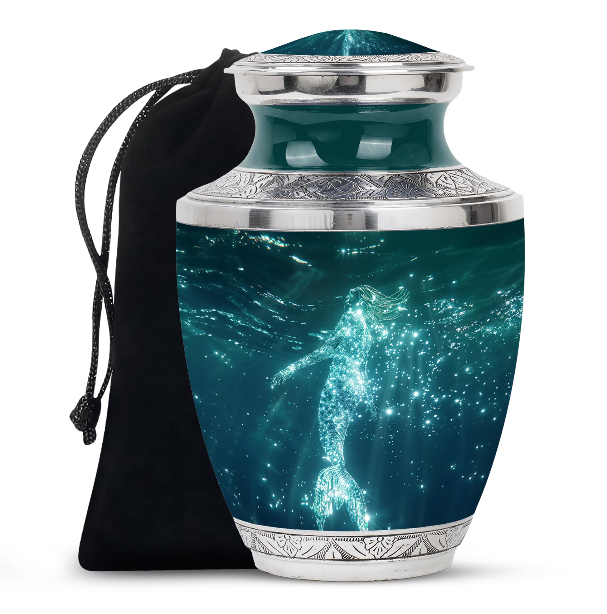 Sparkling Mermaid Ashes Urn - Artistic Memorial Urn For Loved Ones
