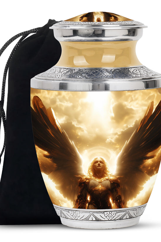 Golden Heaven Angel Cremation Urn - Divine Angel Cremation Urn For Adult Ashes