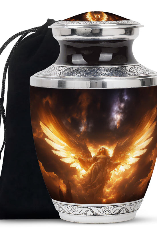 Celestial Light Angel Urn Cremation For Ashes - Divine Memorial Urn For Burial
