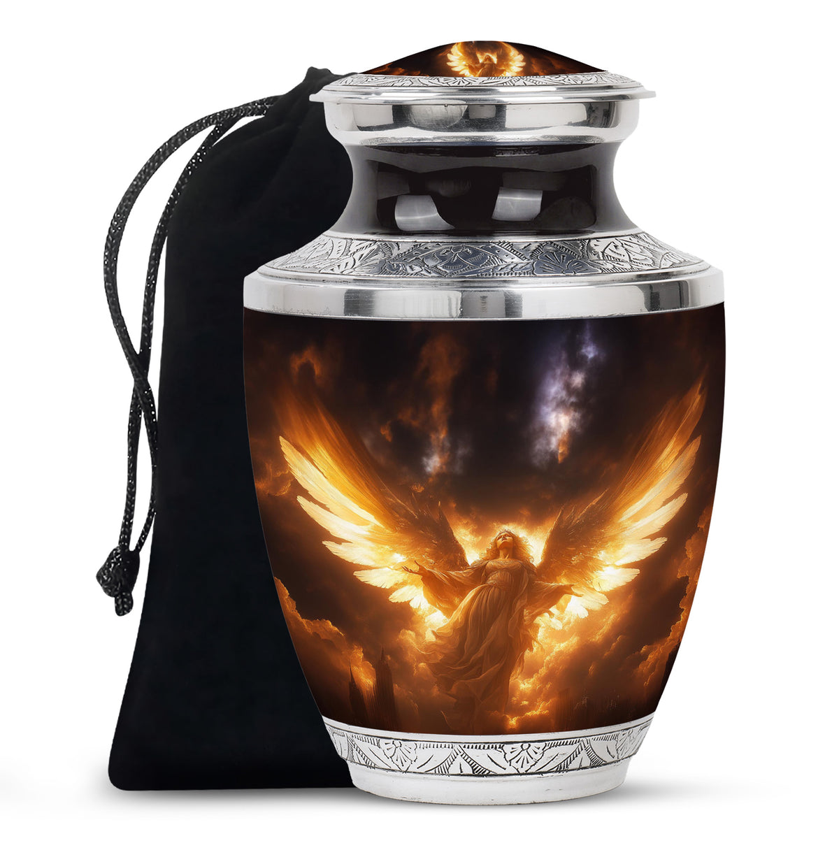 Celestial Light Angel Urn Cremation For Ashes - Divine Memorial Urn For Burial