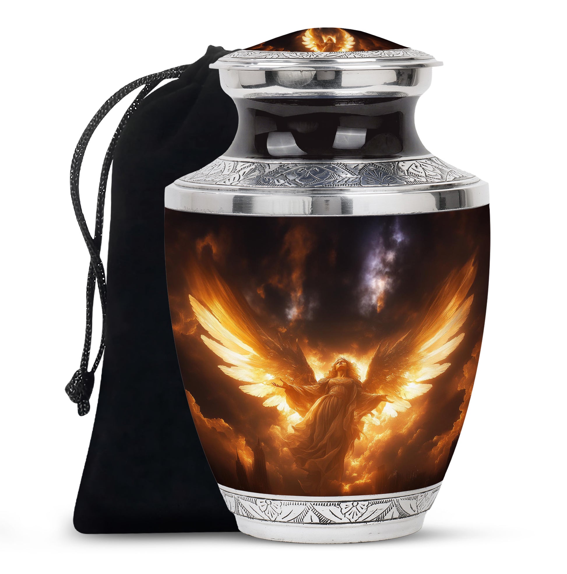 Celestial Light Angel Urn Cremation For Ashes - Divine Memorial Urn For Burial