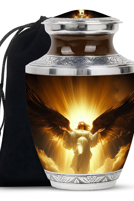 Spiritual Angel Funeral Urn - Golden Heaven Cremation Urn For Ashes