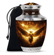 Golden Heaven Storm Angel Memorial Urn - Heaven Cremation Urn For Human Ashes