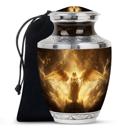 Royal Golden Angel Memorial Urn - Guardian Angel Cremation Urn For Ashes