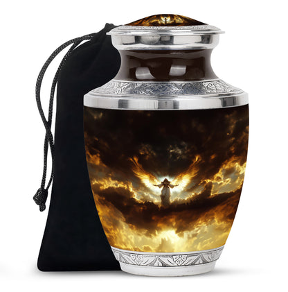 Guardian Angel Cremation Urn - Heavenly Glow Funeral Urn For Burial