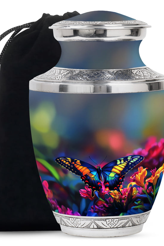 Colorful Butterfly Cremation Urn For Human Ashes Male & Female