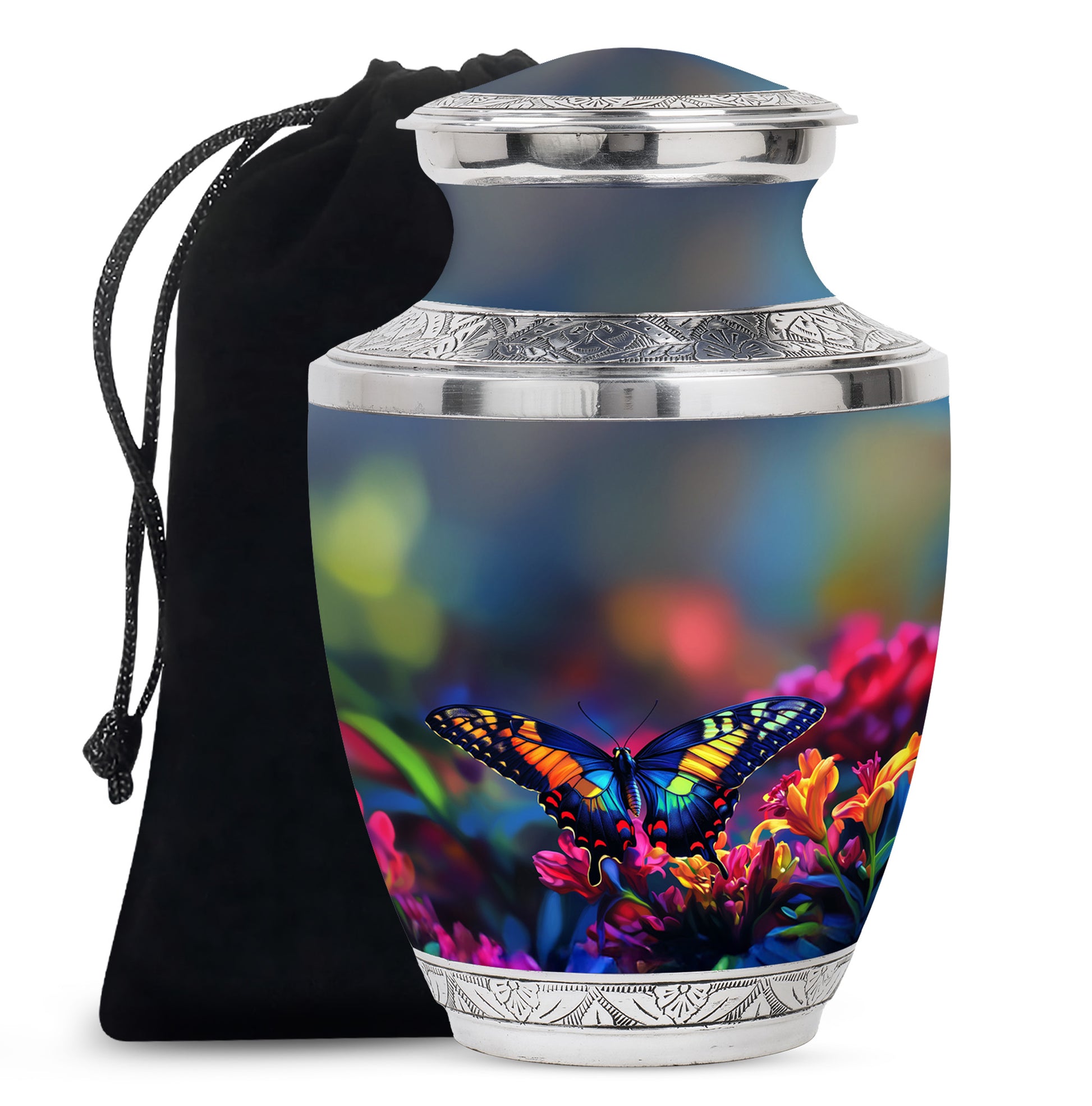 Colorful Butterfly Cremation Urn For Human Ashes Male & Female