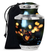 Yellow Monarch Butterfly Urn For Ashes - Large Urn For Men & Women