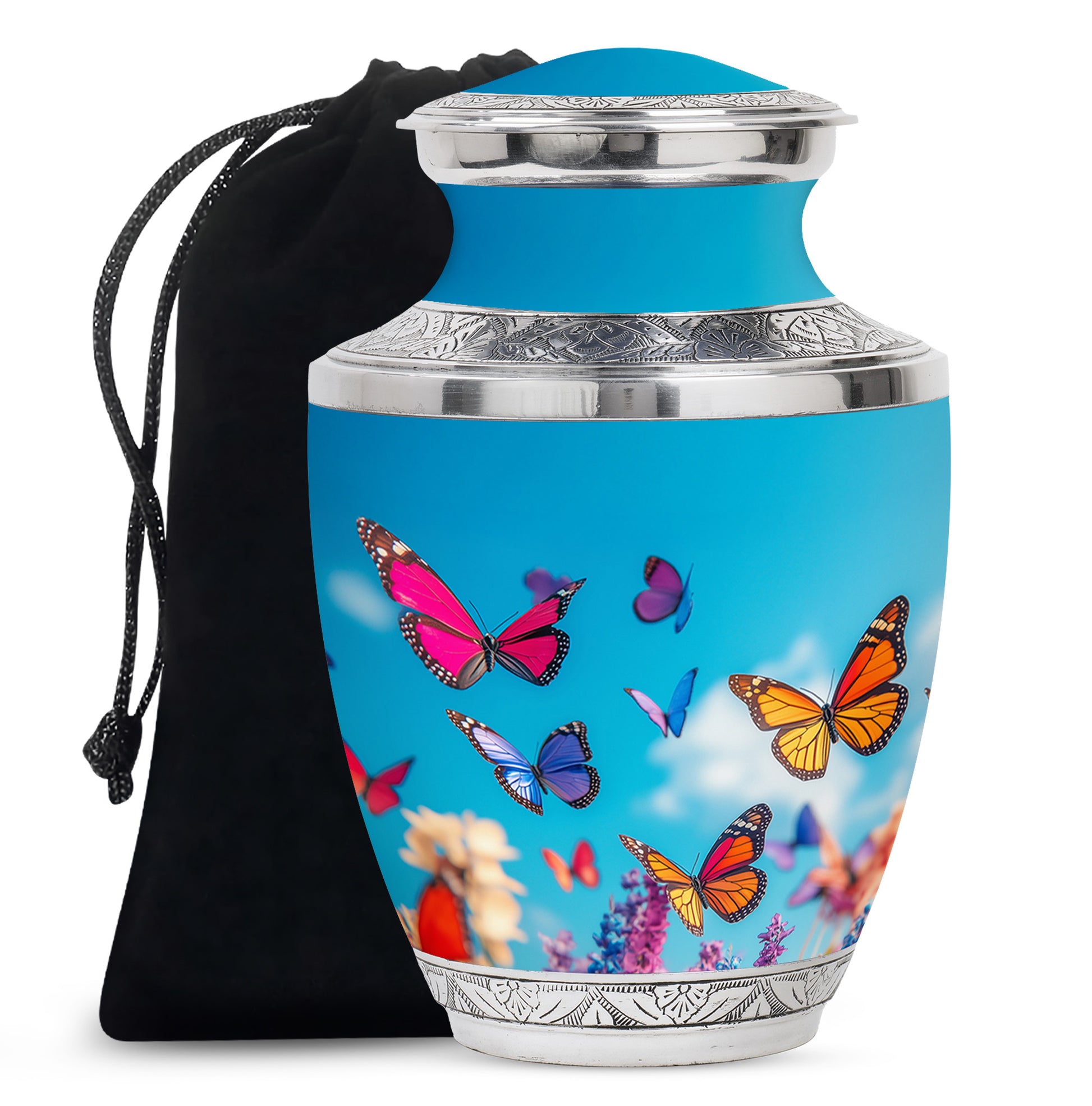Colorful Butterflies Urns For Ashes - Large Urn For Male & Female