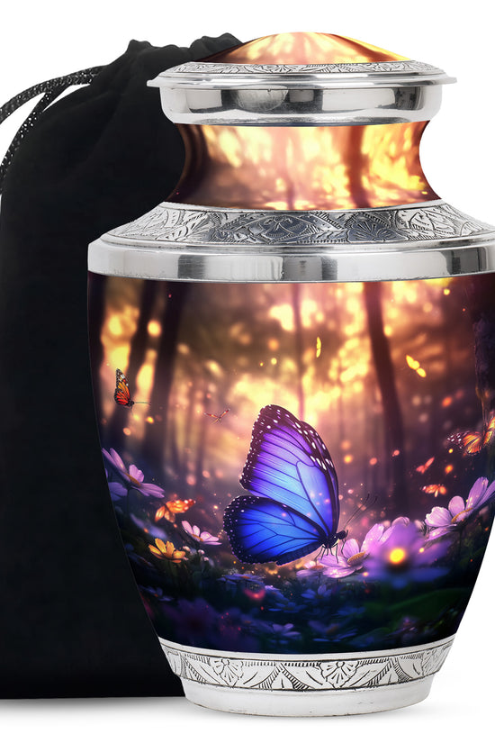 Blue Butterfly Cremation Urn For Ashes - Blue Butterfly Urn For Mom