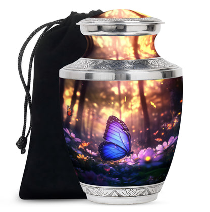 Blue Butterfly Cremation Urn For Ashes - Blue Butterfly Urn For Mom