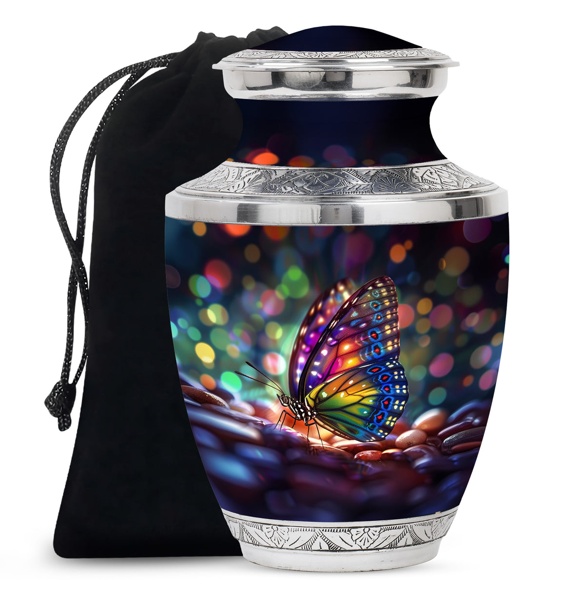 Colorful Butterfly Cremation Ashes Urn - Funeral Urns For Men and Women