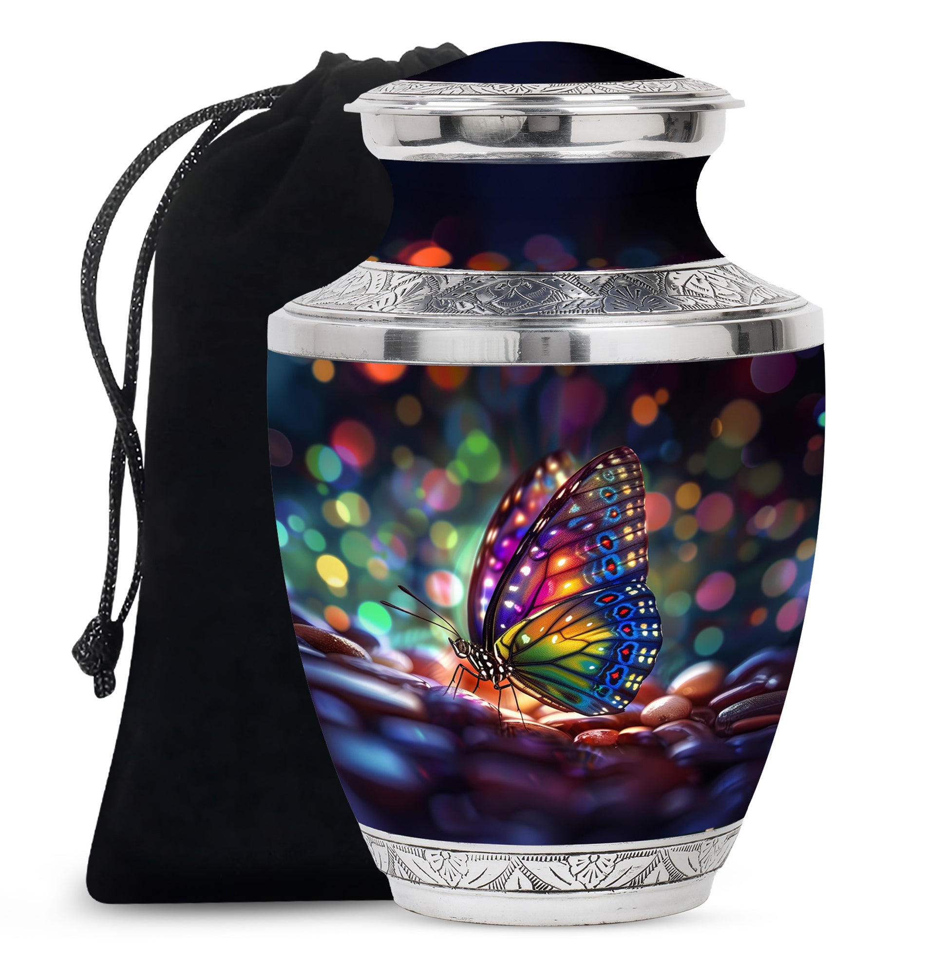 Colorful Butterfly Cremation Ashes Urn - Funeral Urns For Men and Women