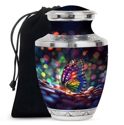 Colorful Butterfly Cremation Ashes Urn - Funeral Urns For Men and Women