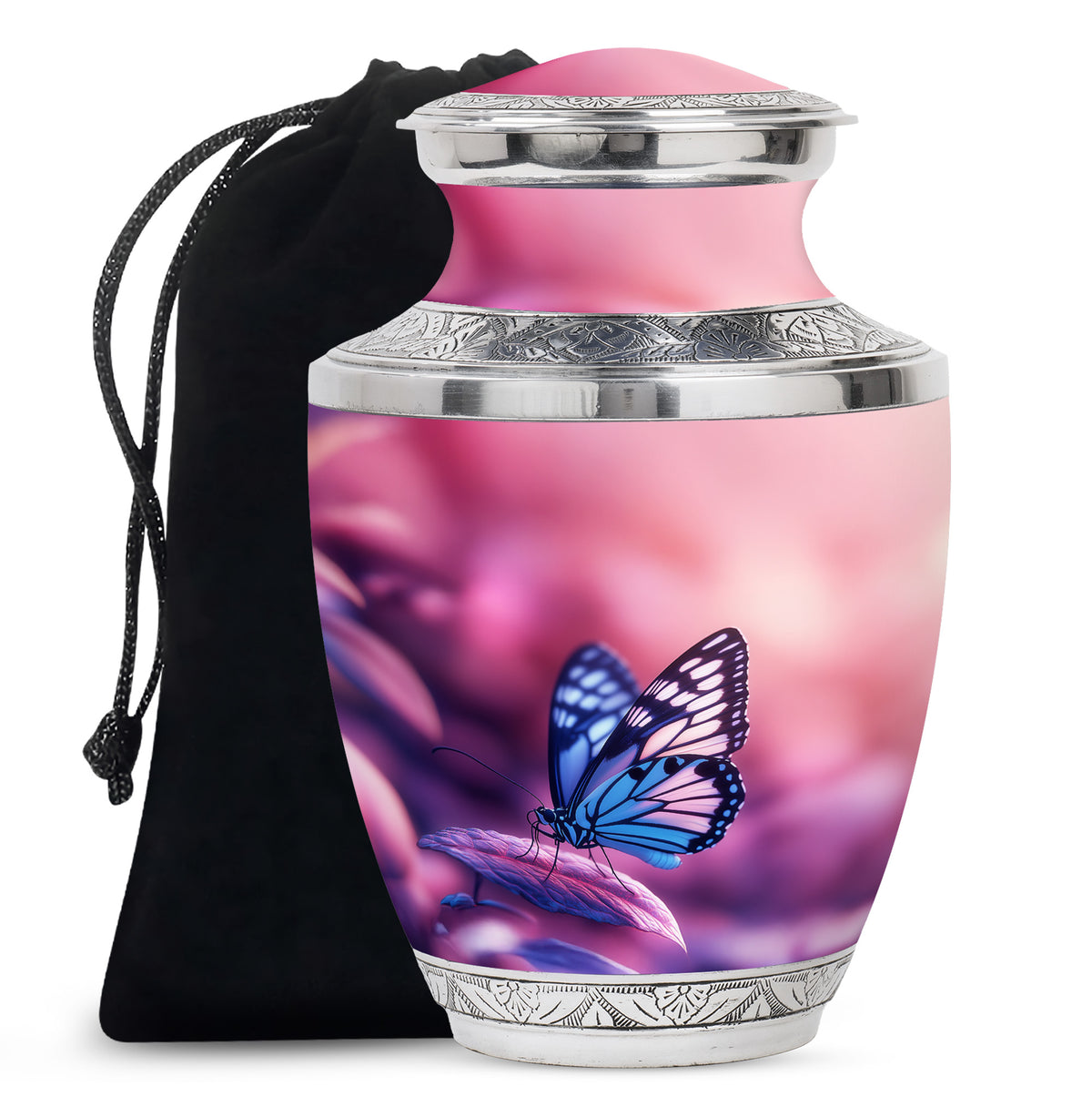 Blue Butterfly Urns For Ashes - Pink Cremation Urn For Funeral