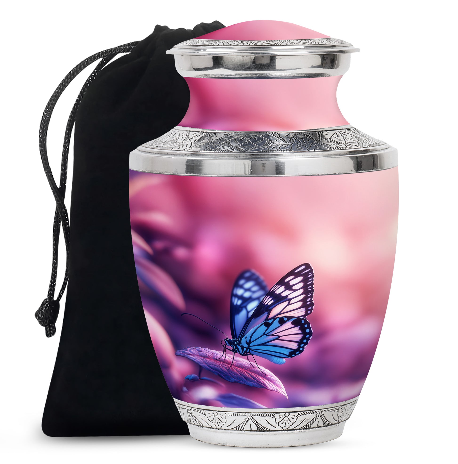 Blue Butterfly Urns For Ashes - Pink Cremation Urn For Funeral