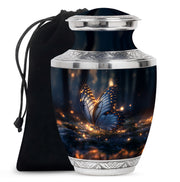 Mystic Grey Butterfly Urn For Mom And Dad - Funeral Urn For Loved Ones