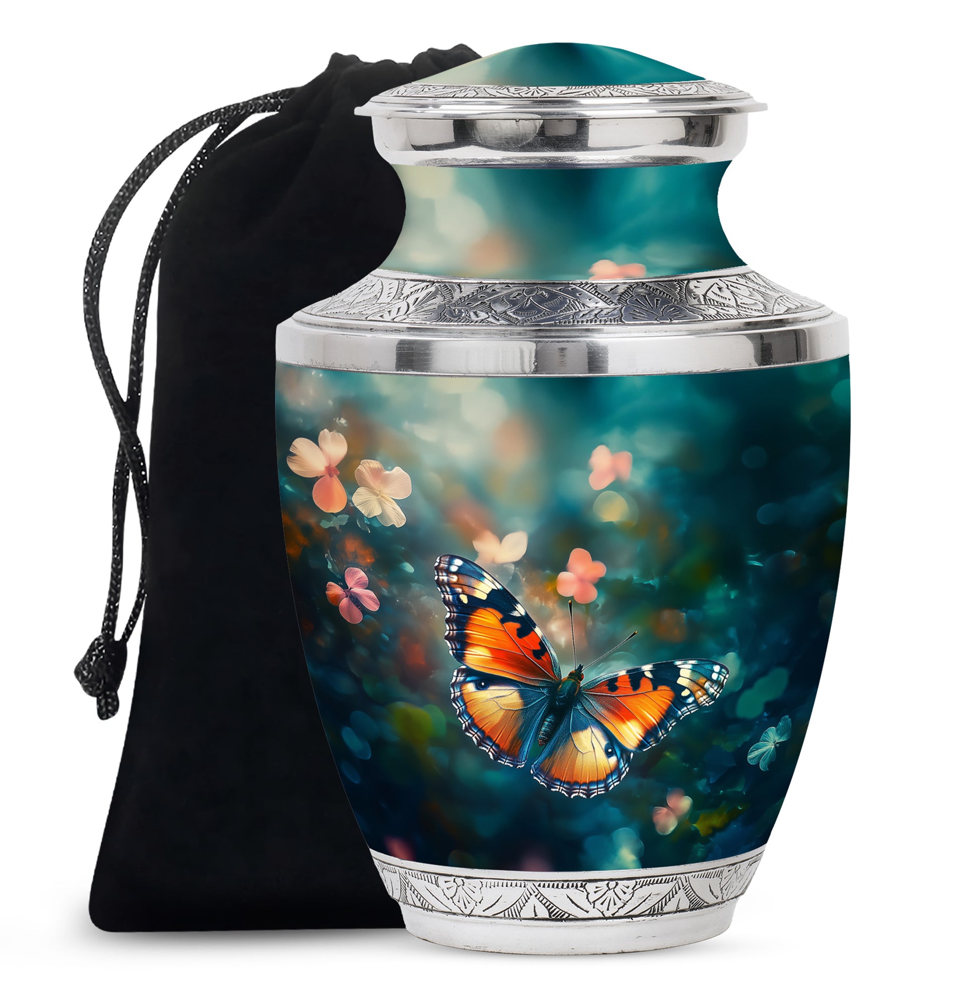 Orange Monarch Butterfly Cremation Urn - Urn For Ashes For Mom