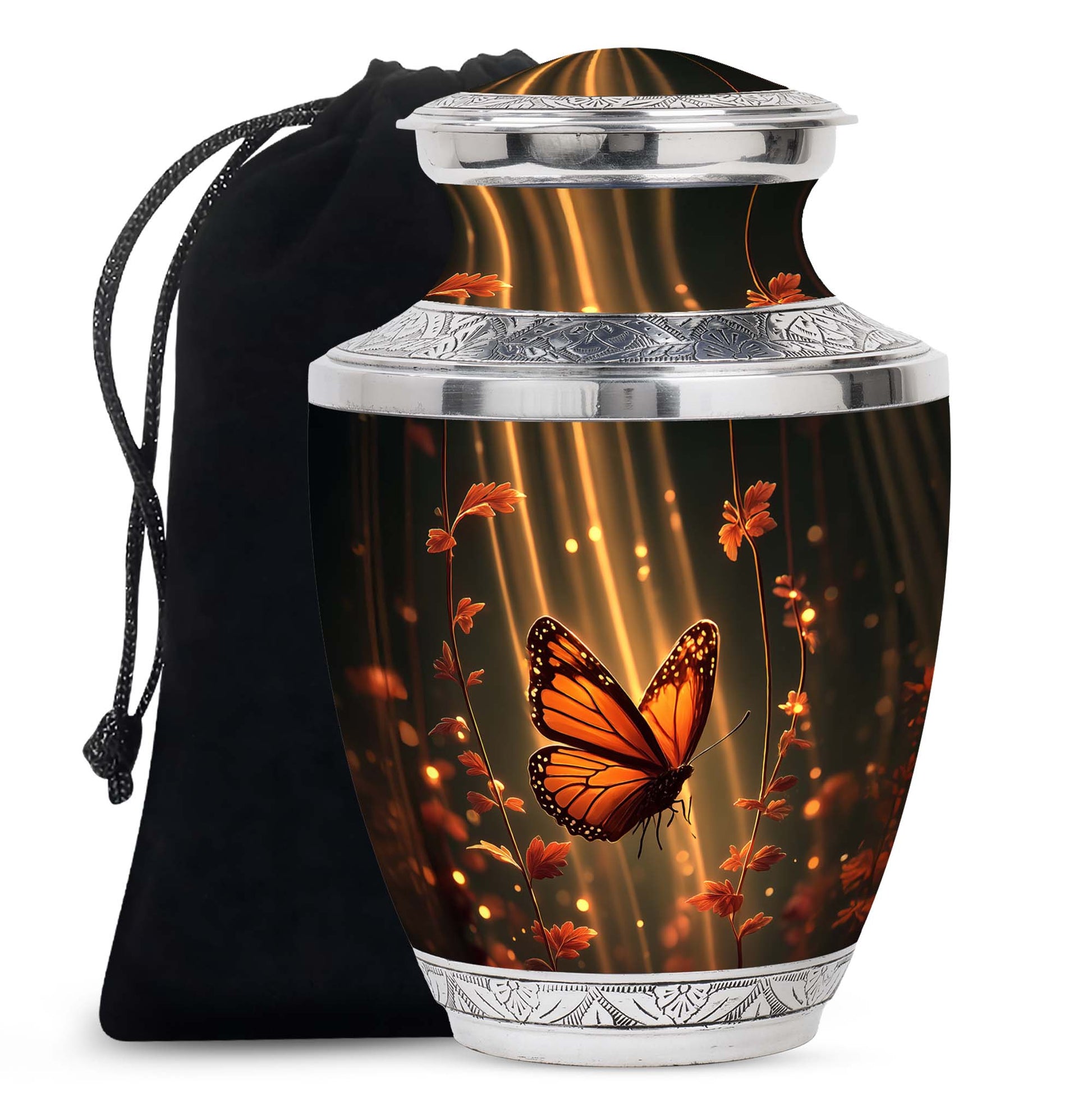 Monarch Butterfly Cremation Urn - Moonlit Butterfly Memorial Urns