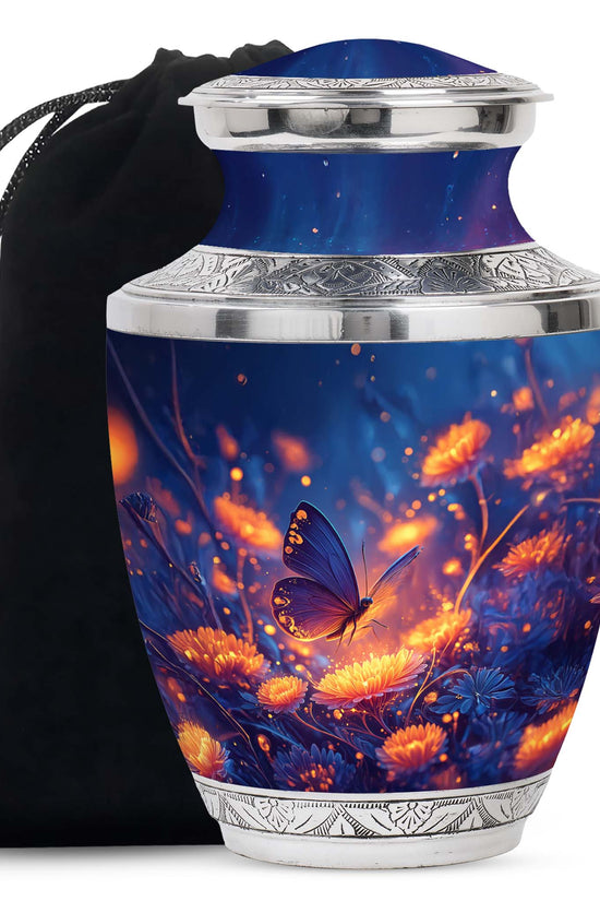 Cosmic Butterfly Cremation Urn - Memorial Urn for Mom or Dad