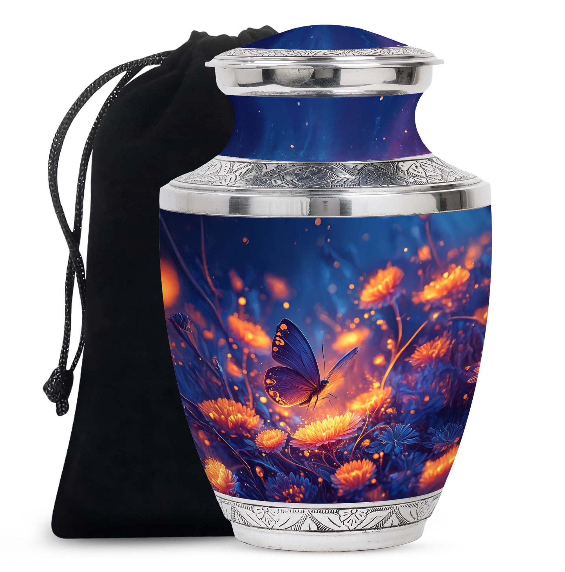 Cosmic Butterfly Cremation Urn - Memorial Urn for Mom or Dad