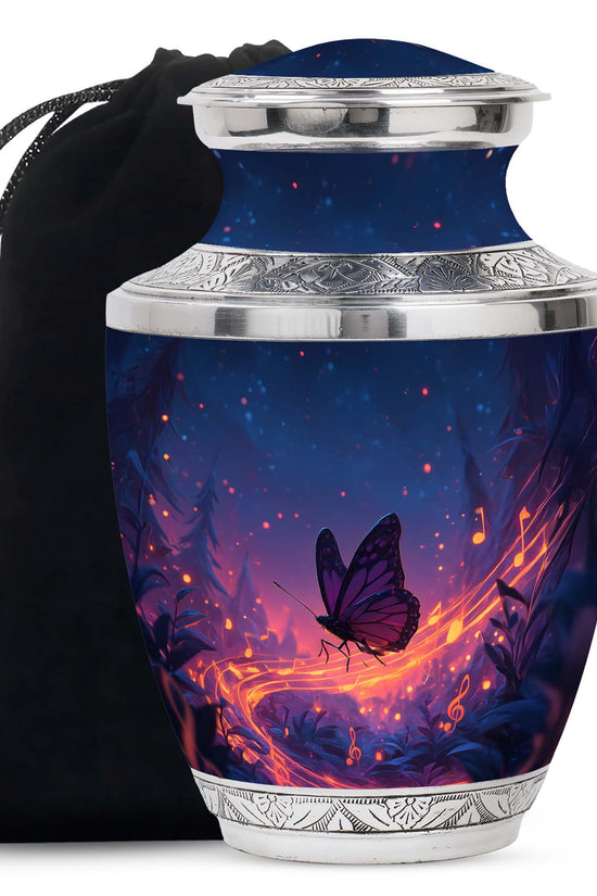 Dark Blue Butterfly Cremation Urns For Burial - Cremation Urn For Adults