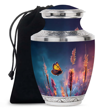Butterfly Cremation Urn for Human Ashes - Dark Blue Memorial Urn