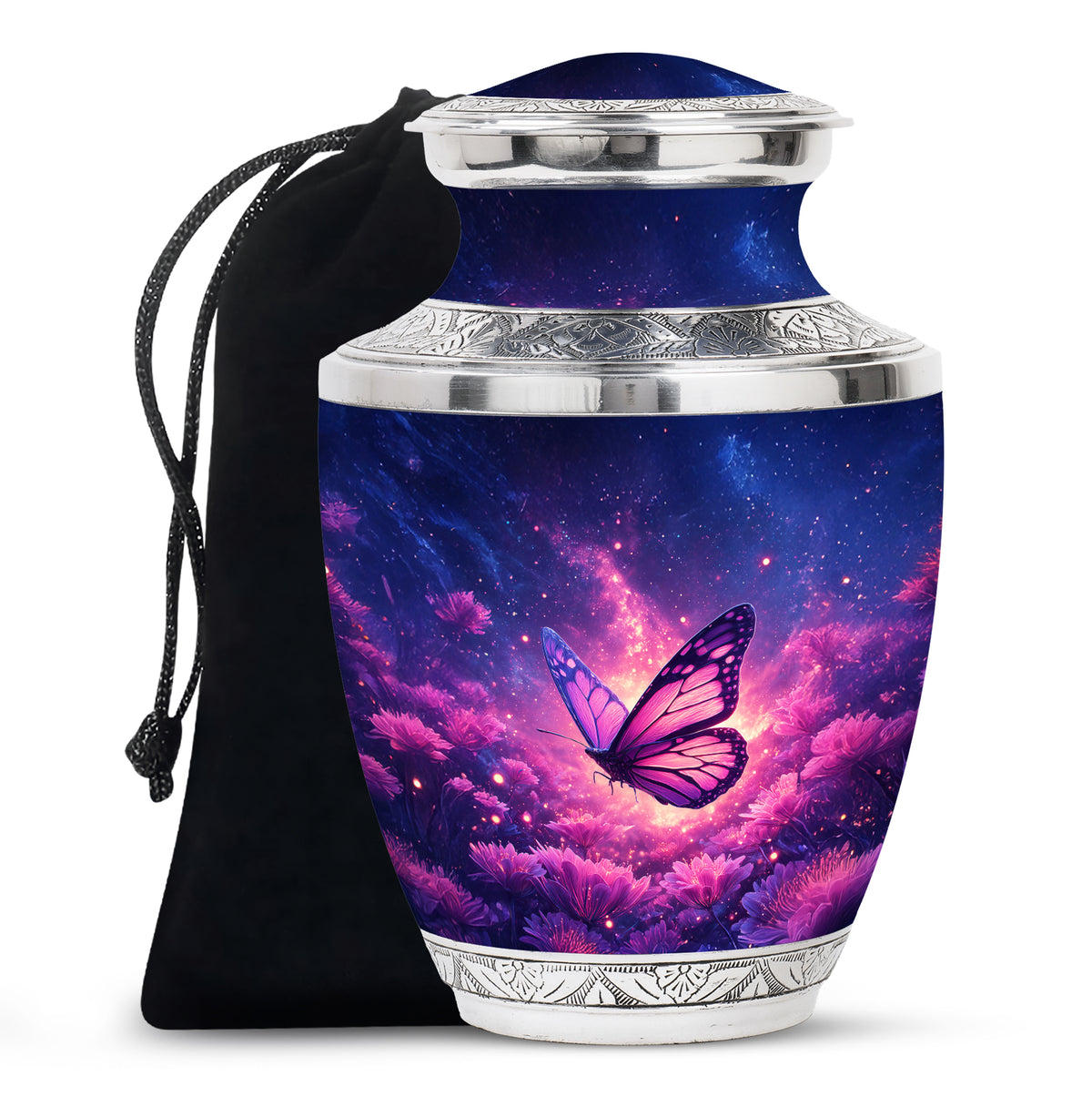 Pink Butterfly Funeral Urn - Unique Decor Memorial For Mom Ashes