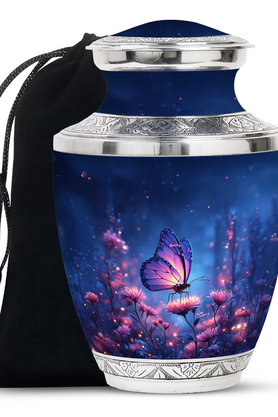 Bluen Butterfly On Flower - Elegant Beautiful Large Memorial For Mom