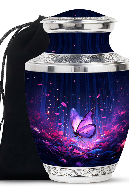Beautifully Crafted Purple Butterfly Urn - Large Urns For Mom Ashes