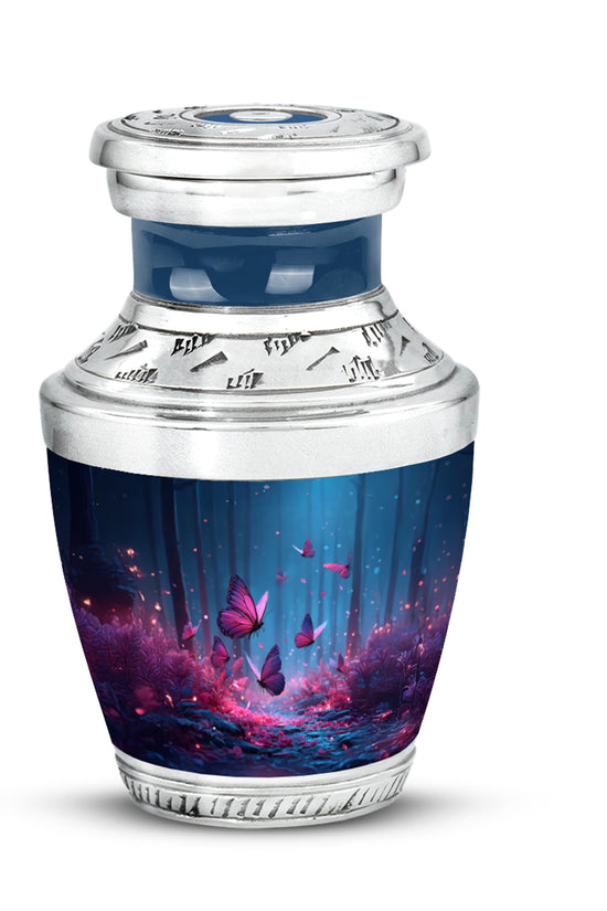 Personalized Refined Butterfly Cremation Urns - Blue 10-inch, 200 cu in - Yatskia