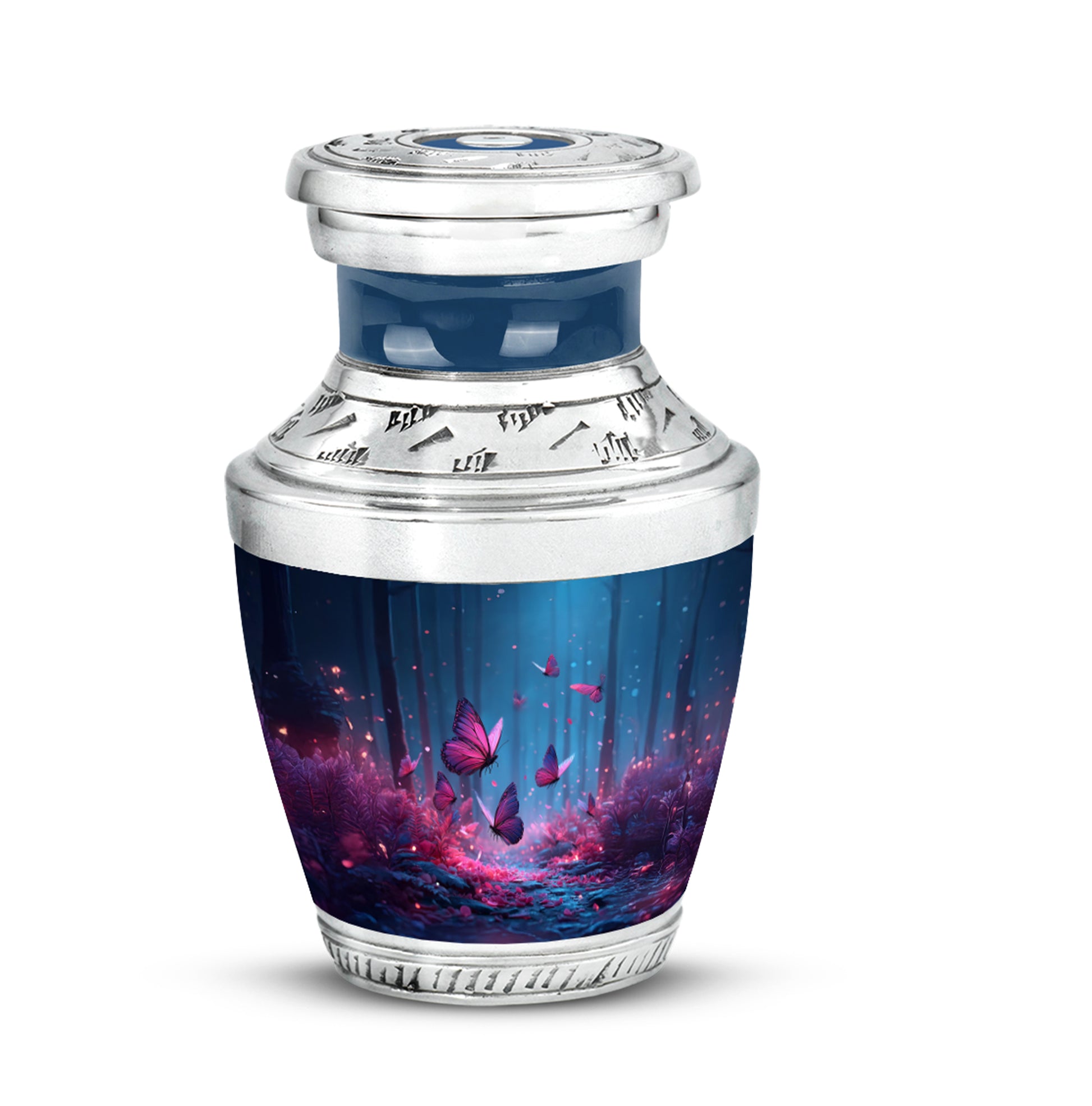 Personalized Refined Butterfly Cremation Urns - Blue 10-inch, 200 cu in - Yatskia