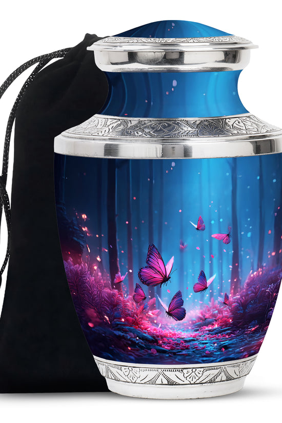 Blue Night Butterfly Urns - Beautiful Decor Urns For Mom Ashes