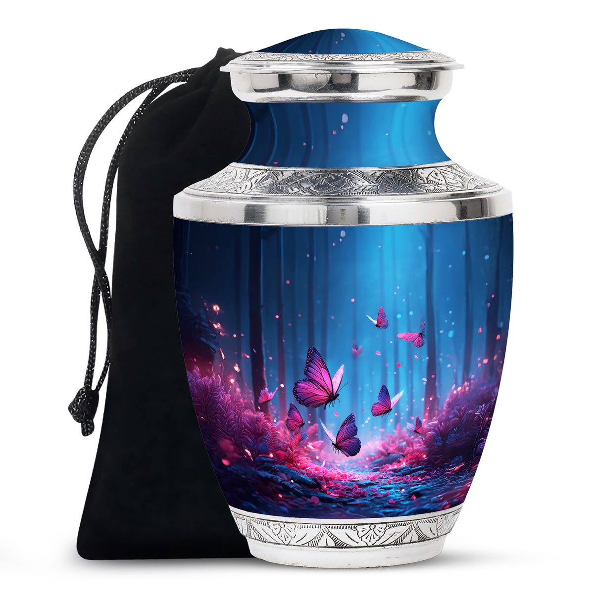 Blue Night Butterfly Urns - Beautiful Decor Urns For Mom Ashes