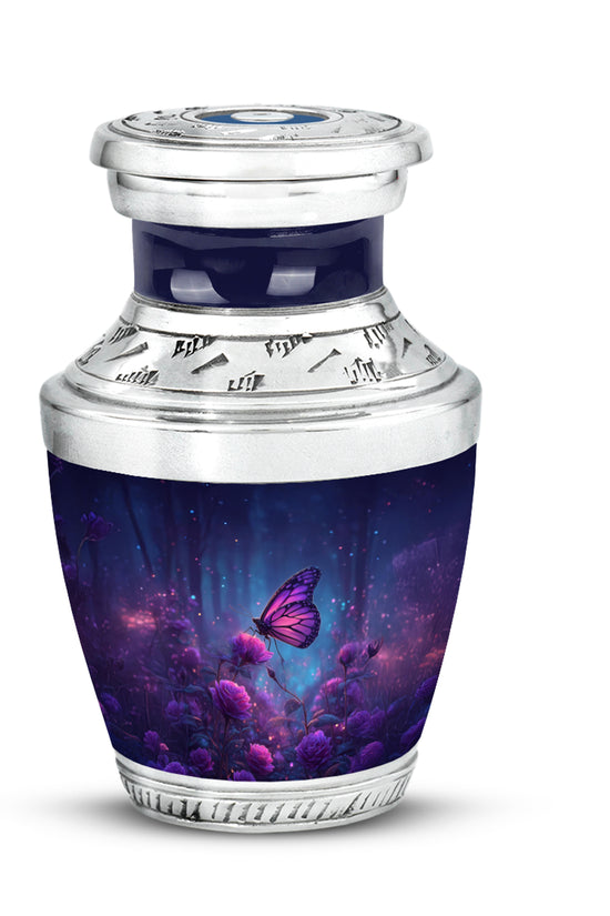 Personalized Blue Cherished Butterfly Cremation Urns for Human Ashes - 10-inch, 200 cu in - Yatskia