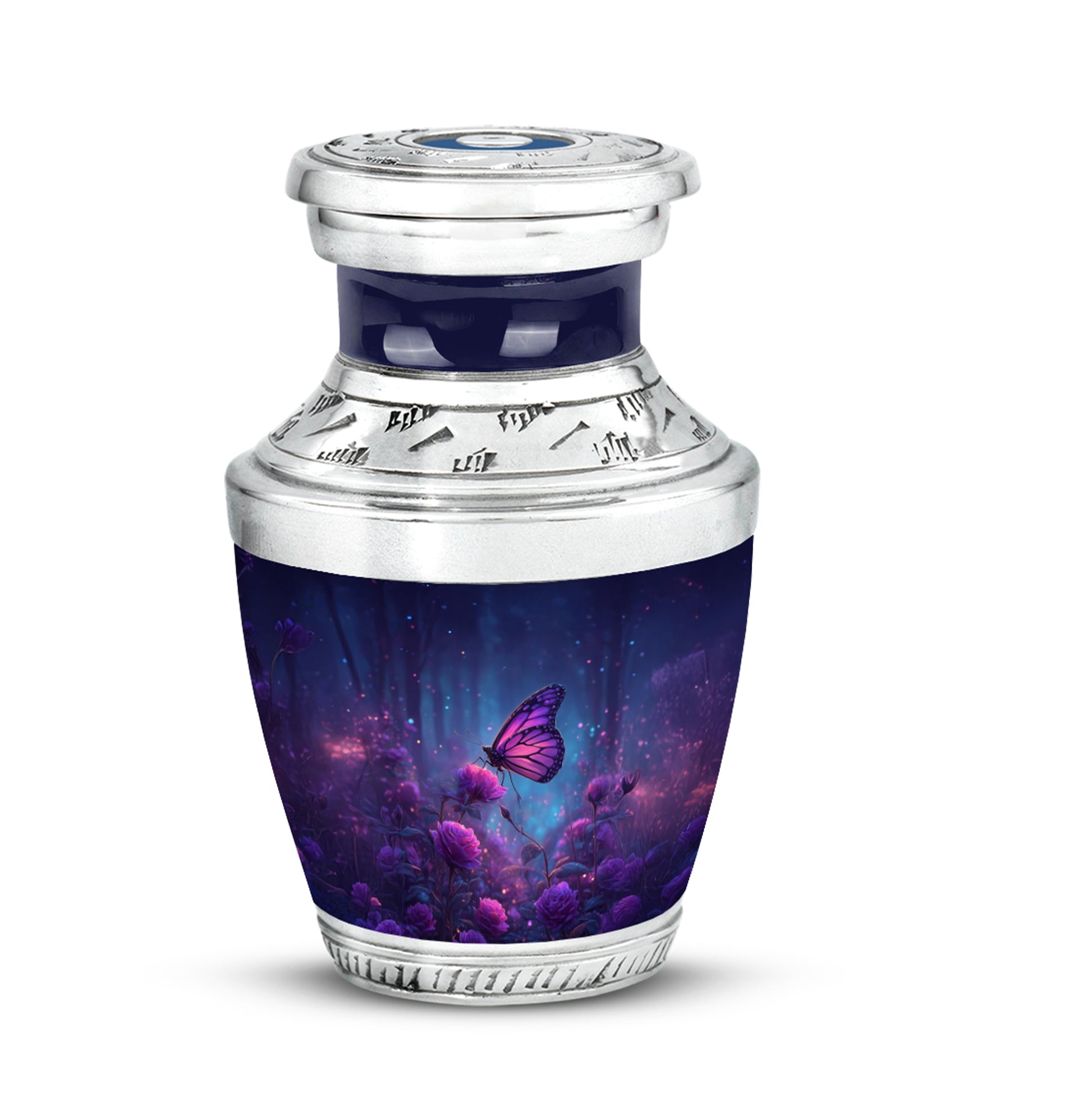 Personalized Blue Cherished Butterfly Cremation Urns for Human Ashes - 10-inch, 200 cu in - Yatskia