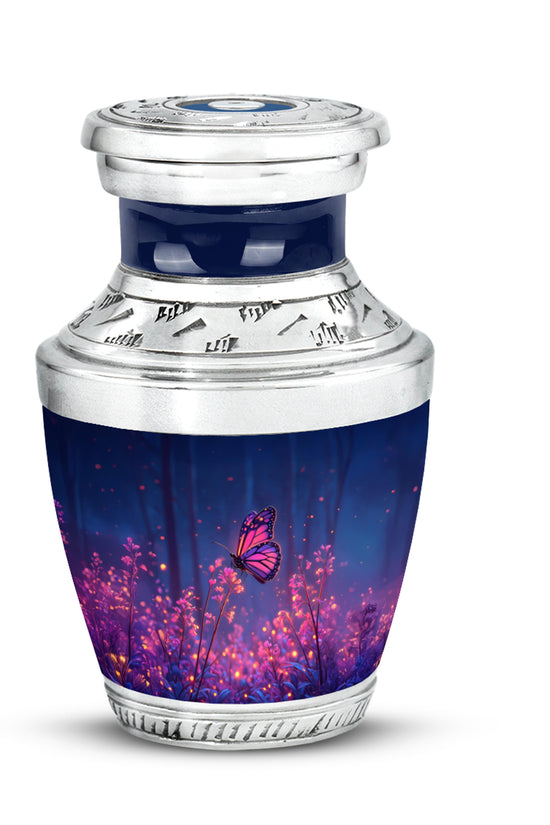 Blue Serene Butterfly Memorial Urn for Ashes - 10-inch, 200 cu in - Yatskia