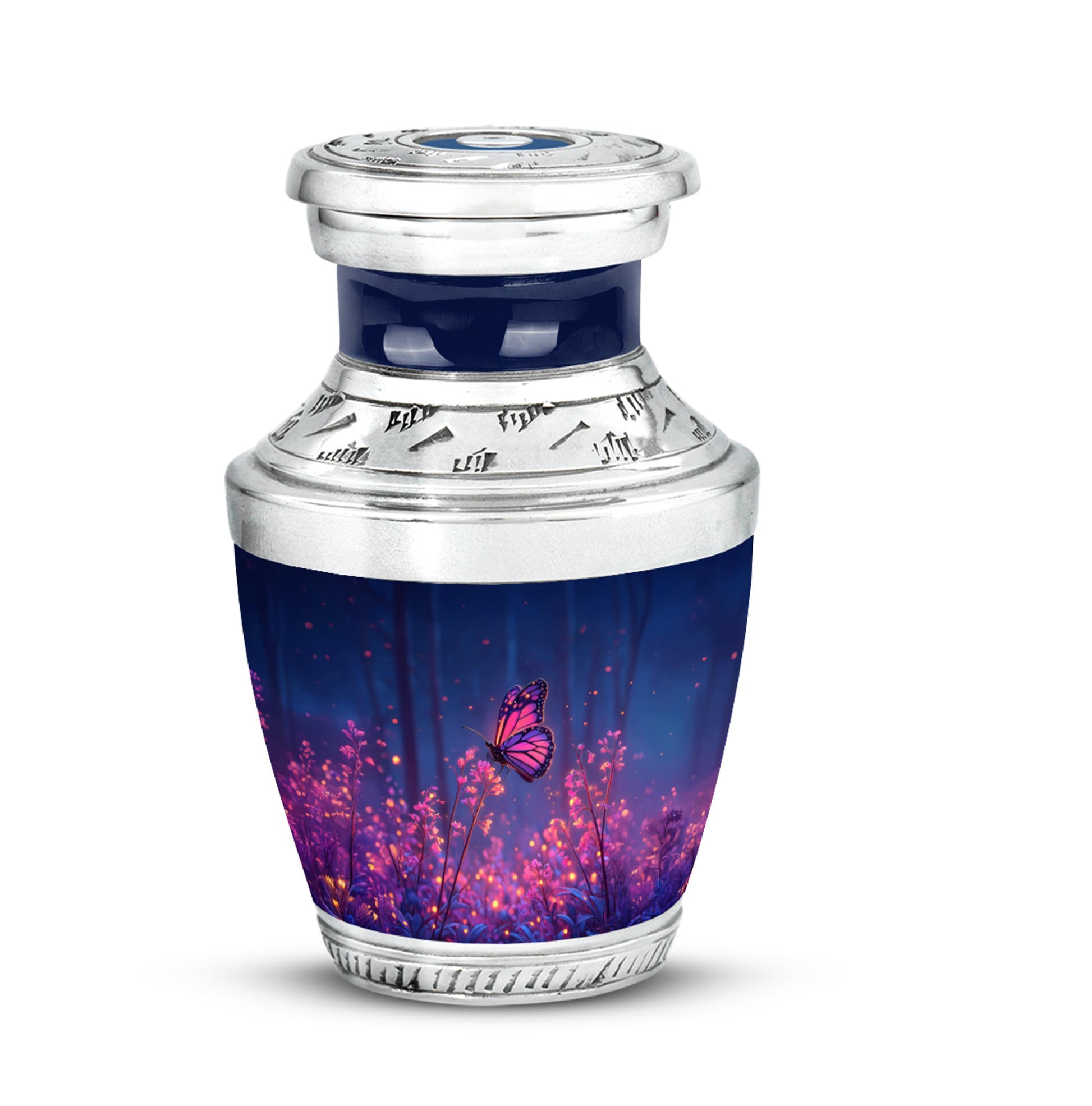 Blue Serene Butterfly Memorial Urn for Ashes - 10-inch, 200 cu in - Yatskia