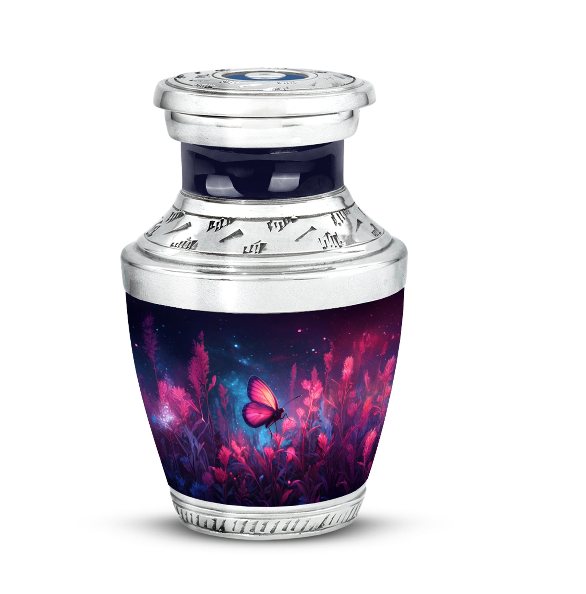Distinguished Blue Butterfly Cremation Urn for Ashes - 10-inch, 200 cu in - Yatskia
