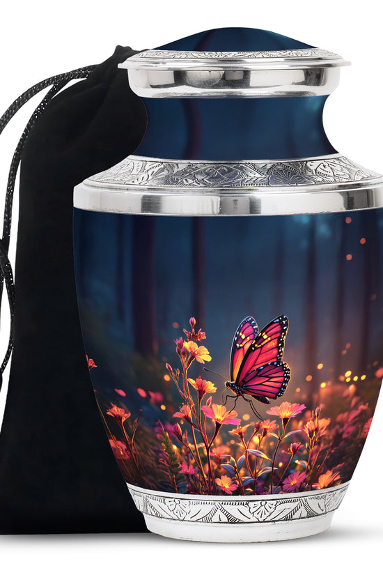 Beautiful Butterfly Funeral Urn - Flower Large Urn For Human Ashes