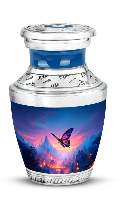 Blue Butterfly Beacon Cremation Urns for Human Ashes - 10-inch, 200 cu in - Yatskia