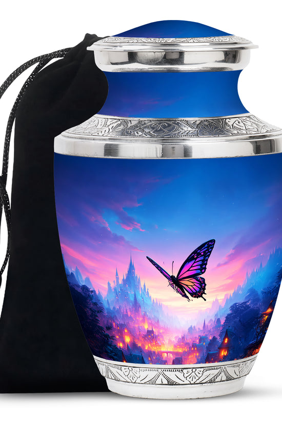 Blue Flying Butterfly Urns - Beautiful Cremation Urns For Mom Ashes