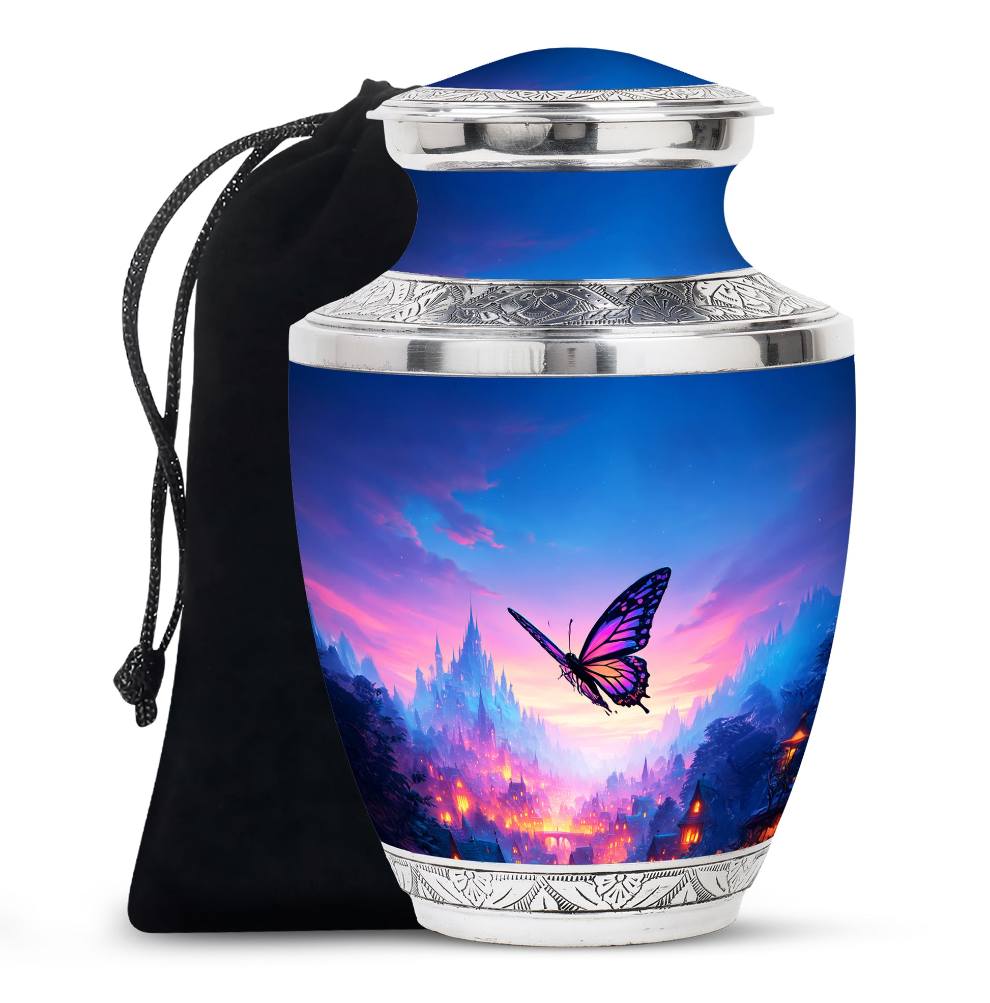 Blue Flying Butterfly Urns - Beautiful Cremation Urns For Mom Ashes