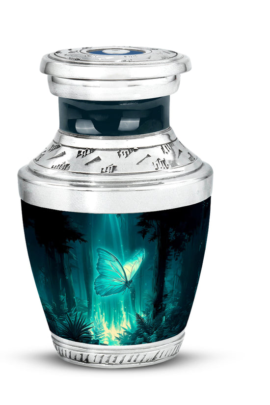Personalized Seraphic Butterfly Cremation Urns - Teal 10-inch, 200 cu in - Yatskia