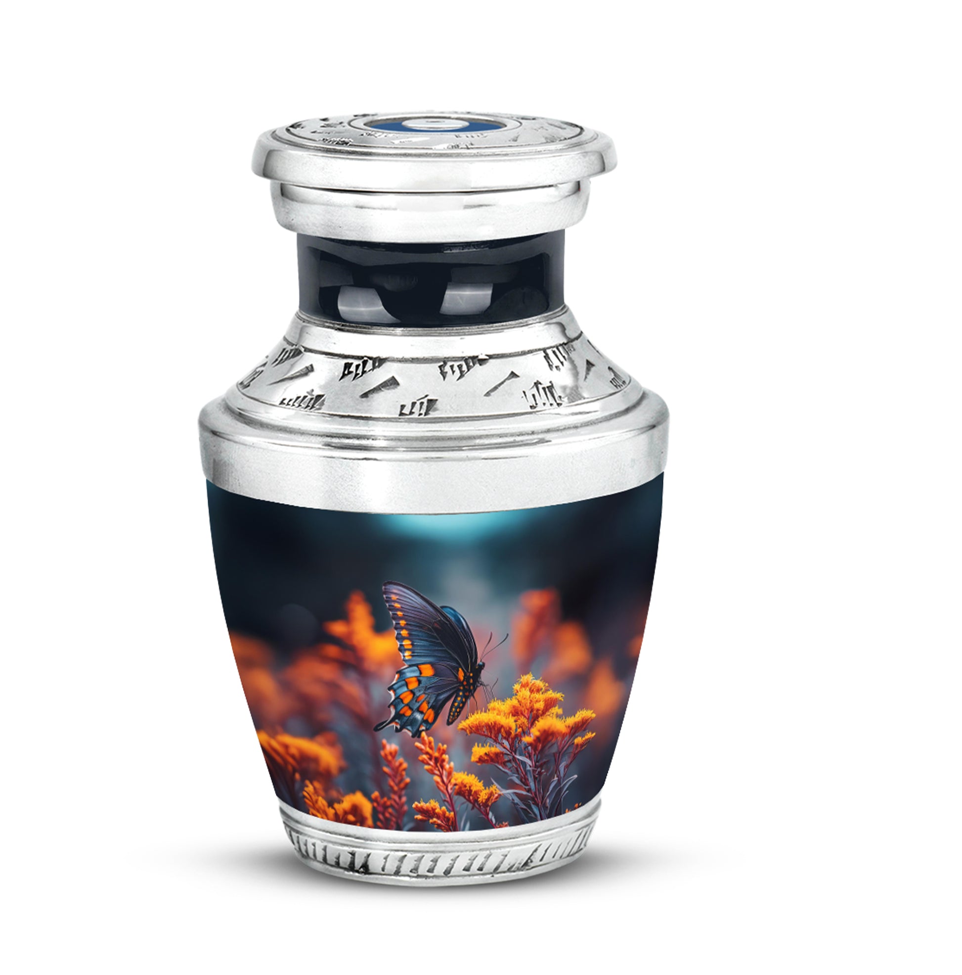 Hallowed Butterfly Cremation Urns for Human Ashes - Blue 10-inch - Yatskia
