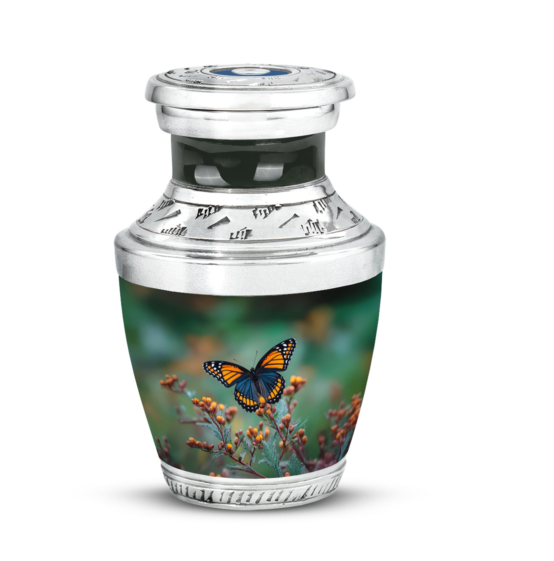Personalized Magnificent Butterfly Cremation Urns - Green 10-inch, 200 cu in - Yatskia